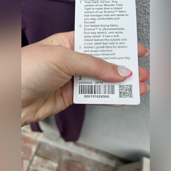 Lululemon Wunder Train High-Rise Ribbed Tight 28" size 2 NWT grape thistle - Picture 3 of 6